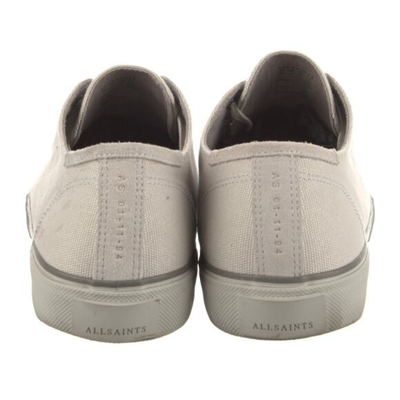 All Saints Cream Canvas Sneakers Classic Minimalist Design Women’s Size 12 - Picture 4 of 10
